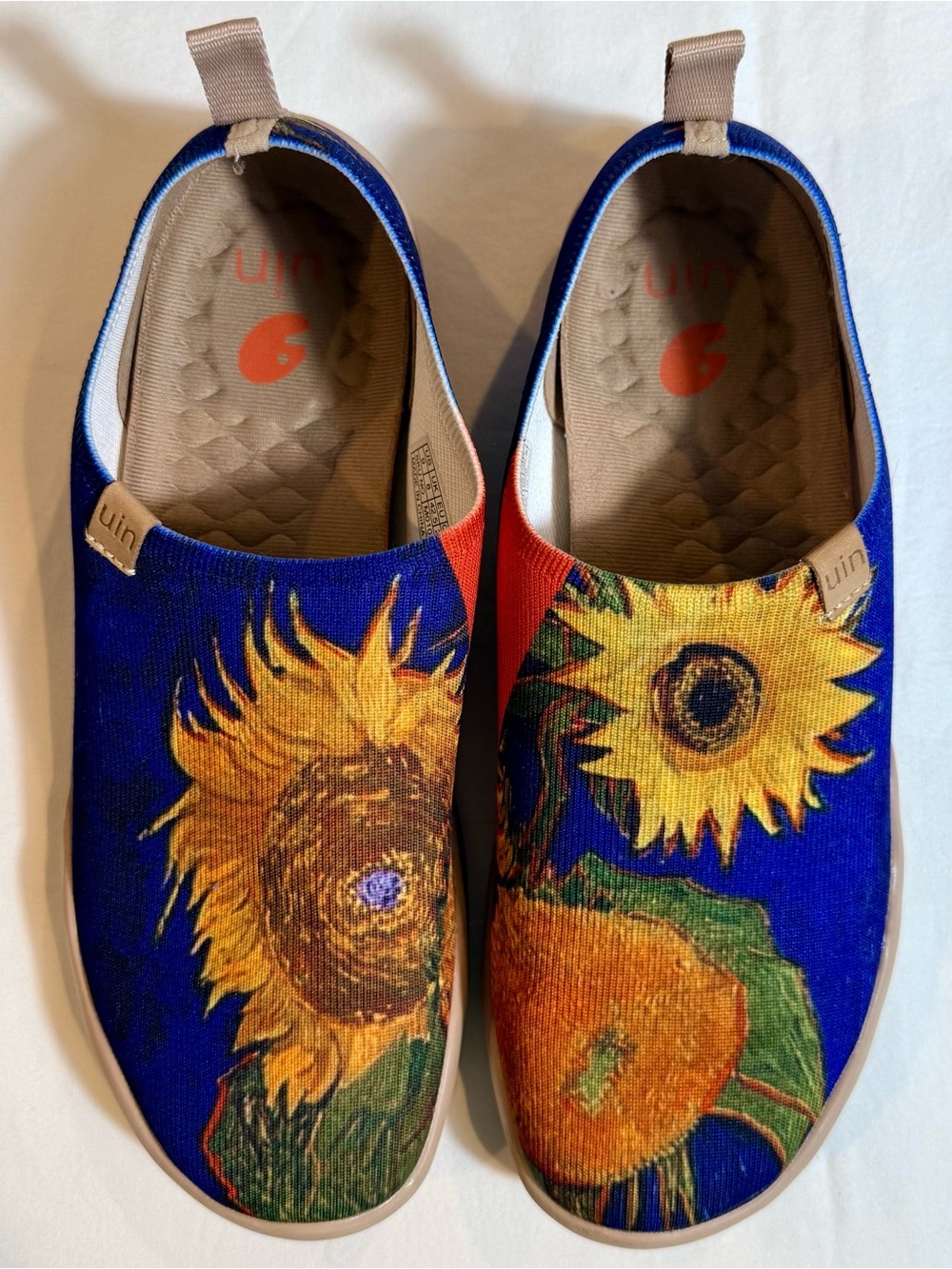 New UIN Sunflowers II Toledo Shoes Mens 9 Womens 11 EU 42.5 Slip-Ons Van Gogh - Picture 3 of 8